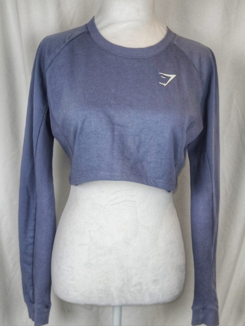 Gymshark Slate Blue Cropped Crewneck Sweatshirt - XS